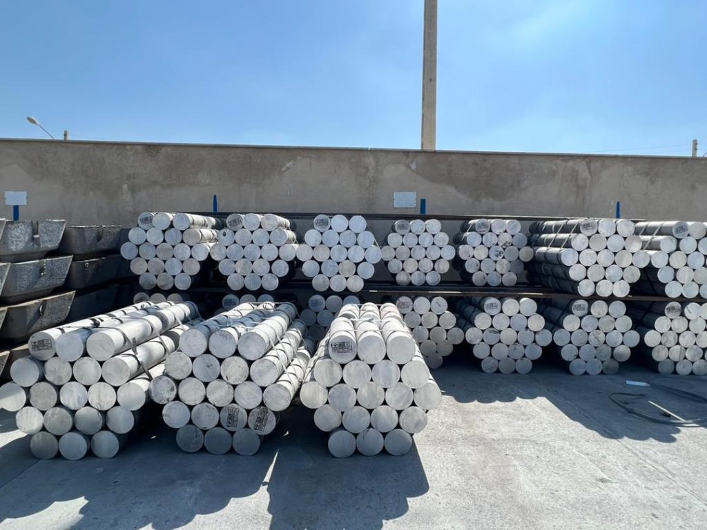 Aluminium billets ready for delivery